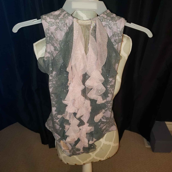 Pink and Grey lace one piece body suit - Picture 1 of 1